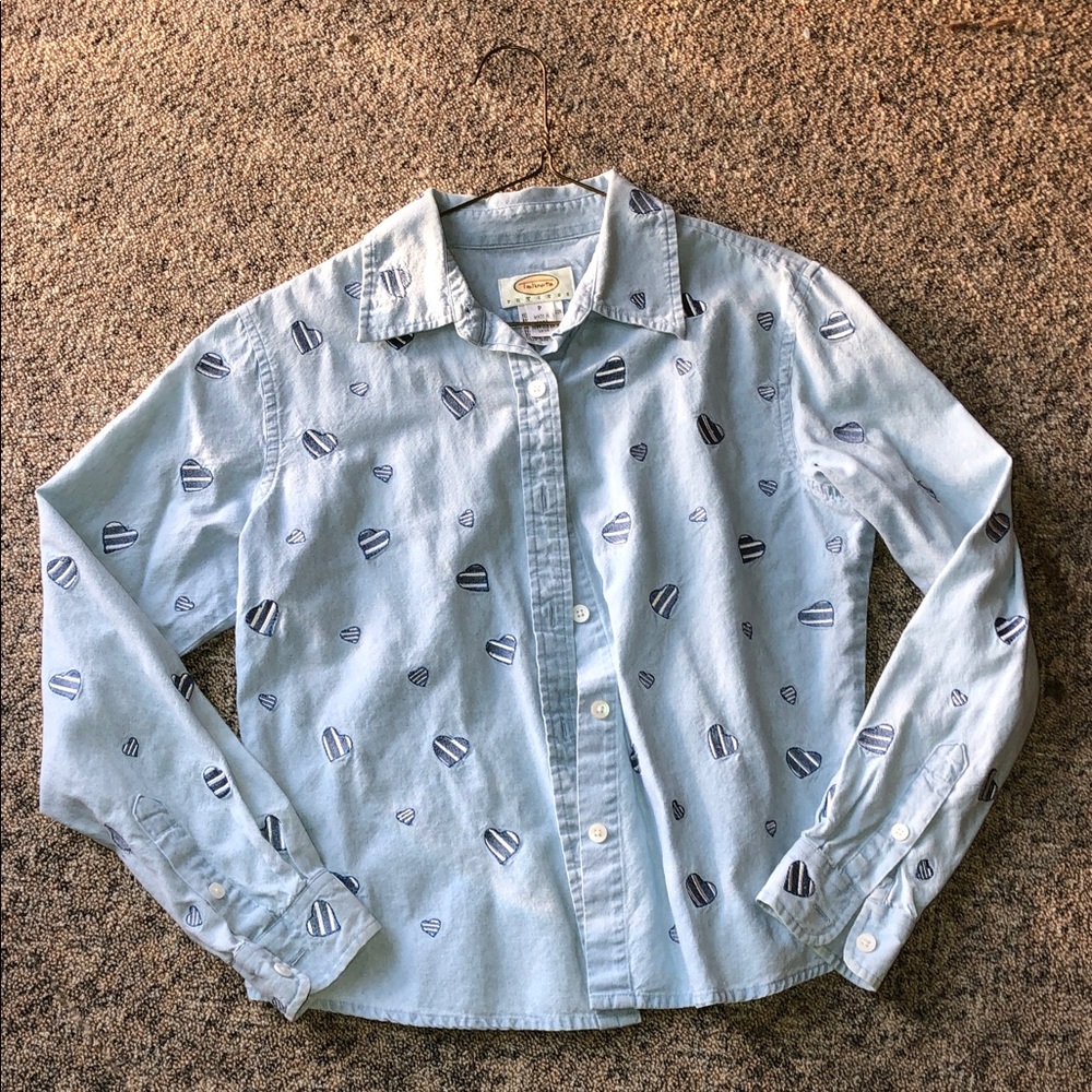 Talbots petites Light Blue Textured Shirt